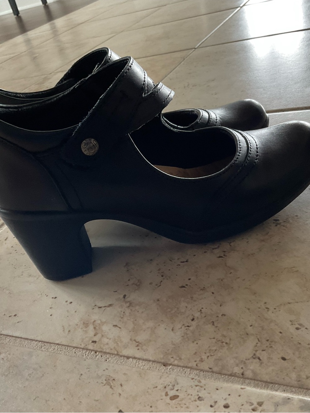 Earth Origins Black Mary Jane Block Heel Pumps